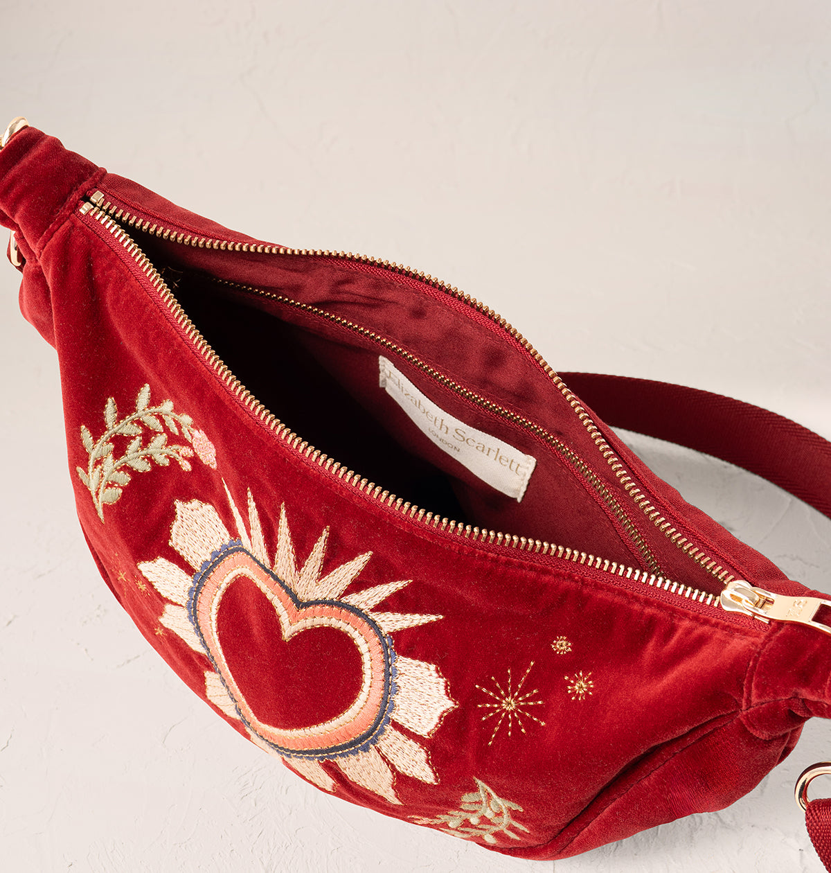 Enchanted Heart Velvet Crossbody Sling Bag