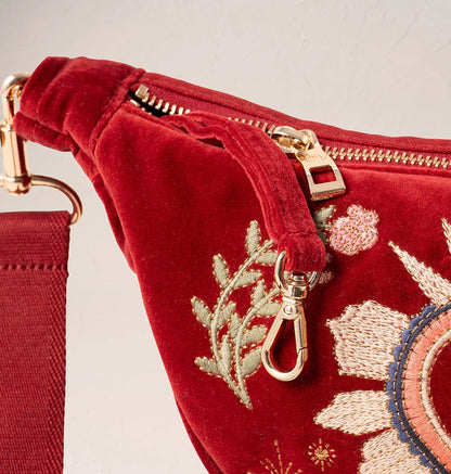 Enchanted Heart Velvet Crossbody Sling Bag