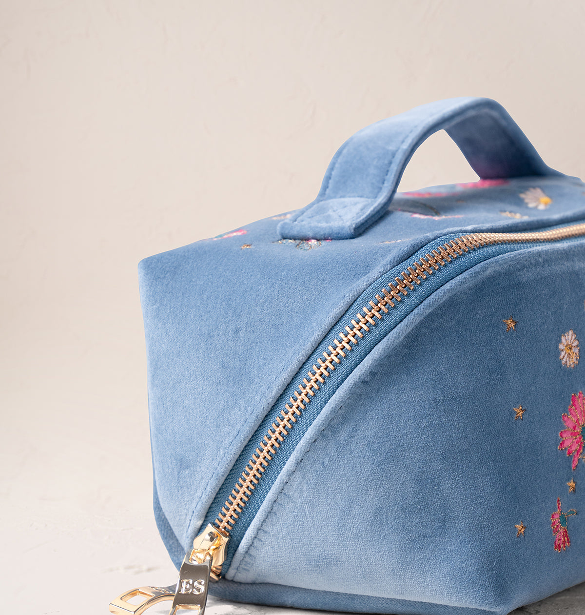 Floral Alphabet Open Flat Makeup Bag
