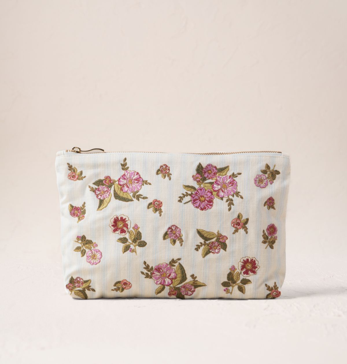 Floral Bouquet Stripe Printed Everyday Pouch