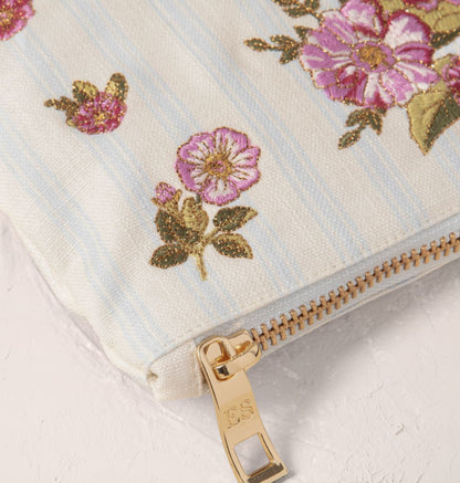 Floral Bouquet Stripe Printed Everyday Pouch