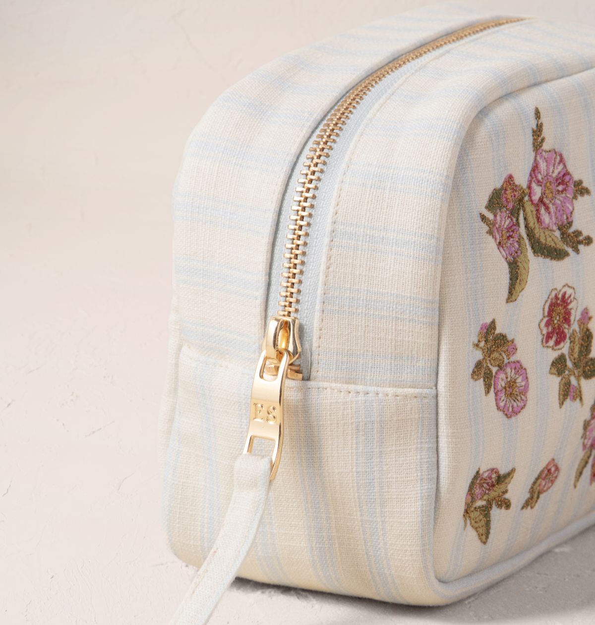 Floral Bouquet Stripe Printed Makeup Bag