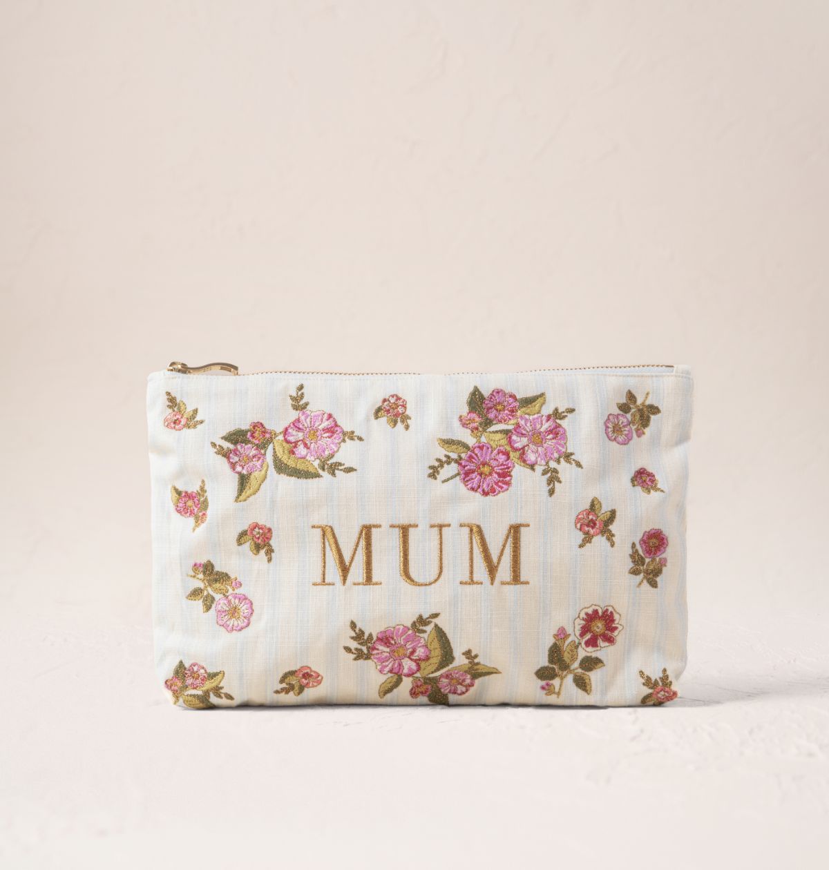 Floral Bouquet Stripe Mum Printed Everyday Pouch