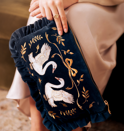 Majestic Swans Frill Pouch