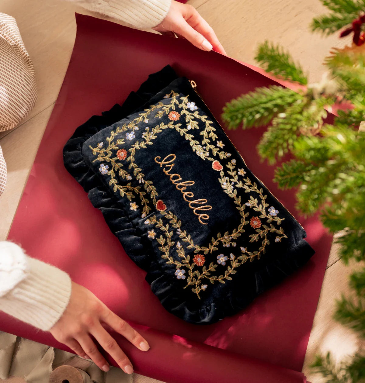 Mediterranean Garden Full Name Frill Pouch