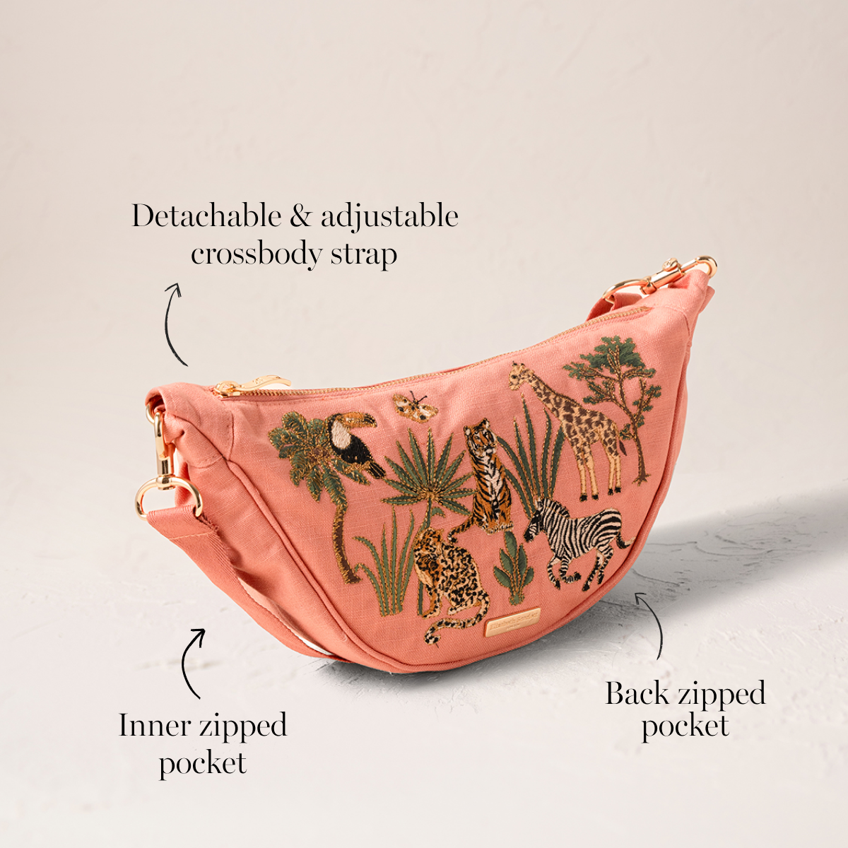 World Wildlife Canvas Crossbody Sling Bag