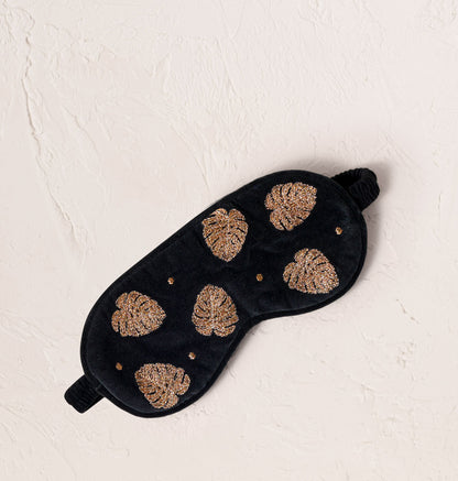 Gold Jungle Leaf Eye Mask