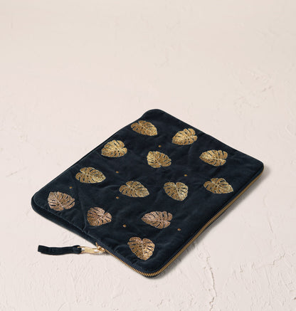 Gold Jungle Leaf Laptop Case Small