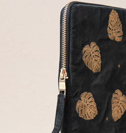 Gold Jungle Leaf Laptop Case Small