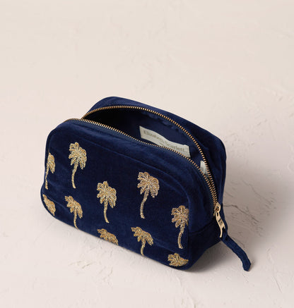 Gold Palm Makeup Bag