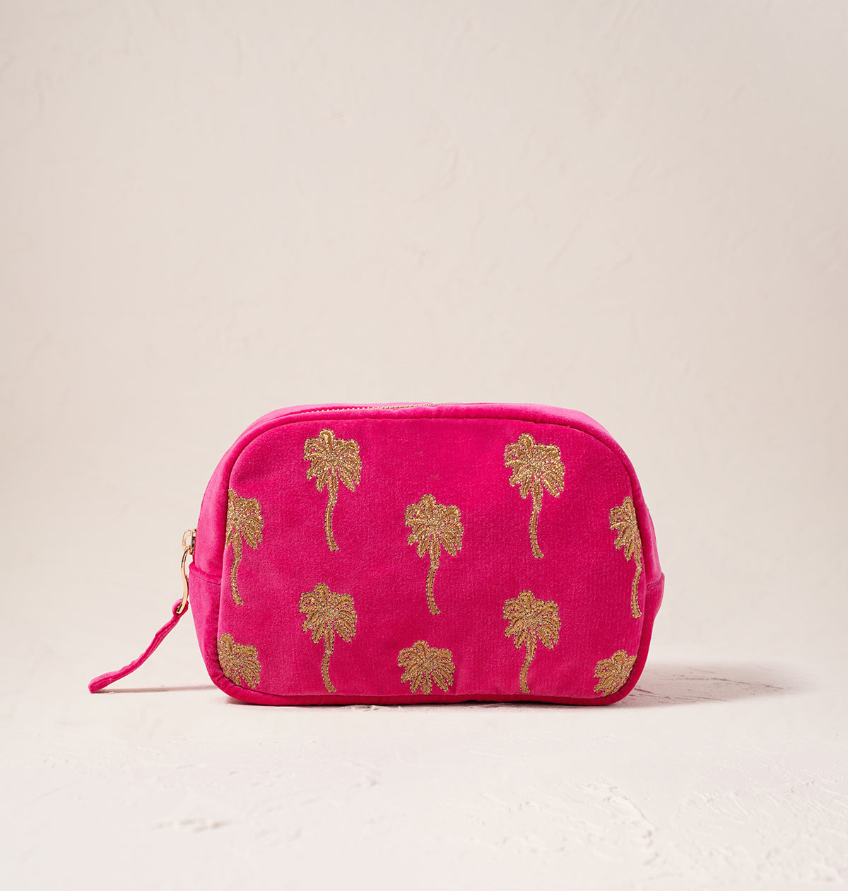 Gold Palm Makeup Bag