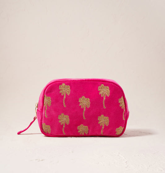 Gold Palm Makeup Bag