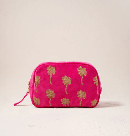 Gold Palm Makeup Bag
