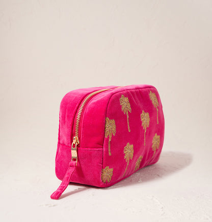 Gold Palm Makeup Bag