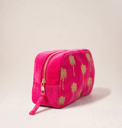 Gold Palm Makeup Bag