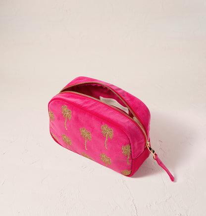 Gold Palm Makeup Bag