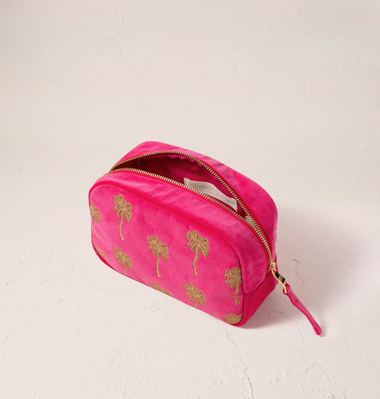 Gold Palm Makeup Bag