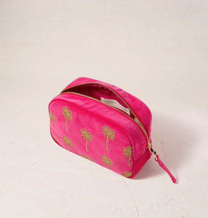 Gold Palm Makeup Bag
