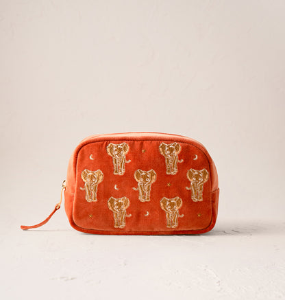 Golden Elephants Makeup Bag