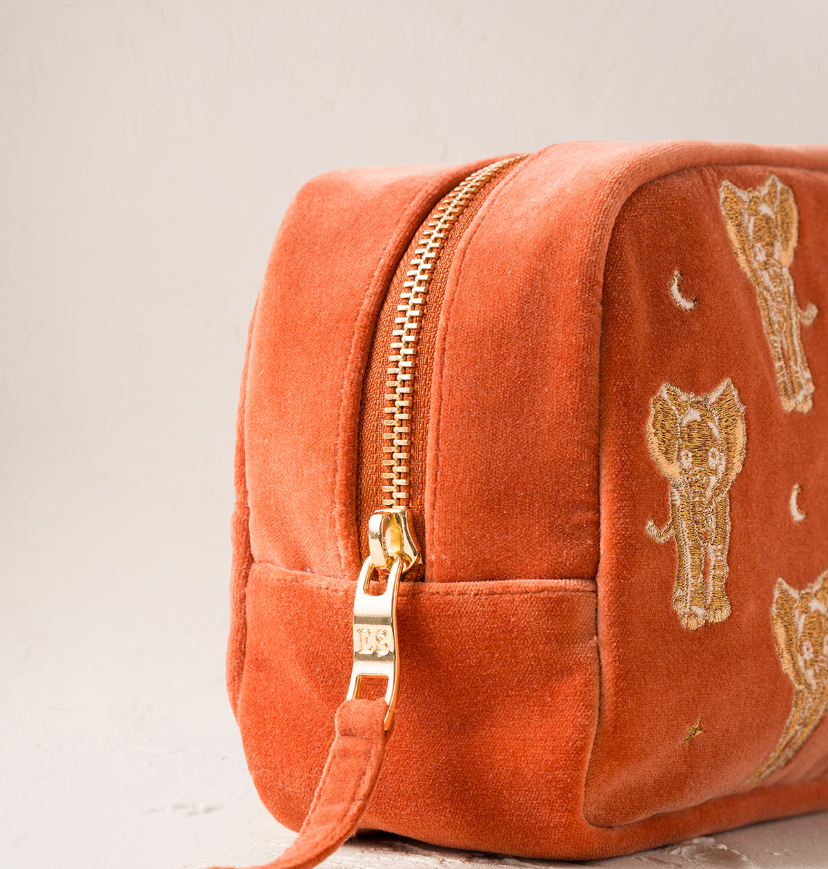 Golden Elephants Makeup Bag