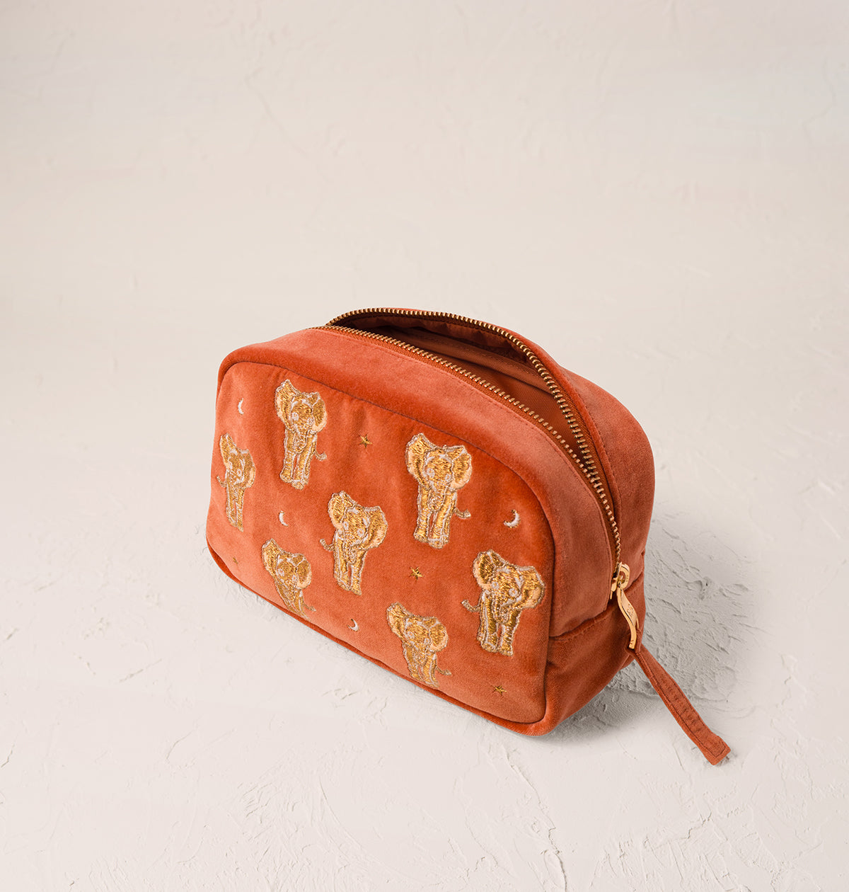Golden Elephants Makeup Bag