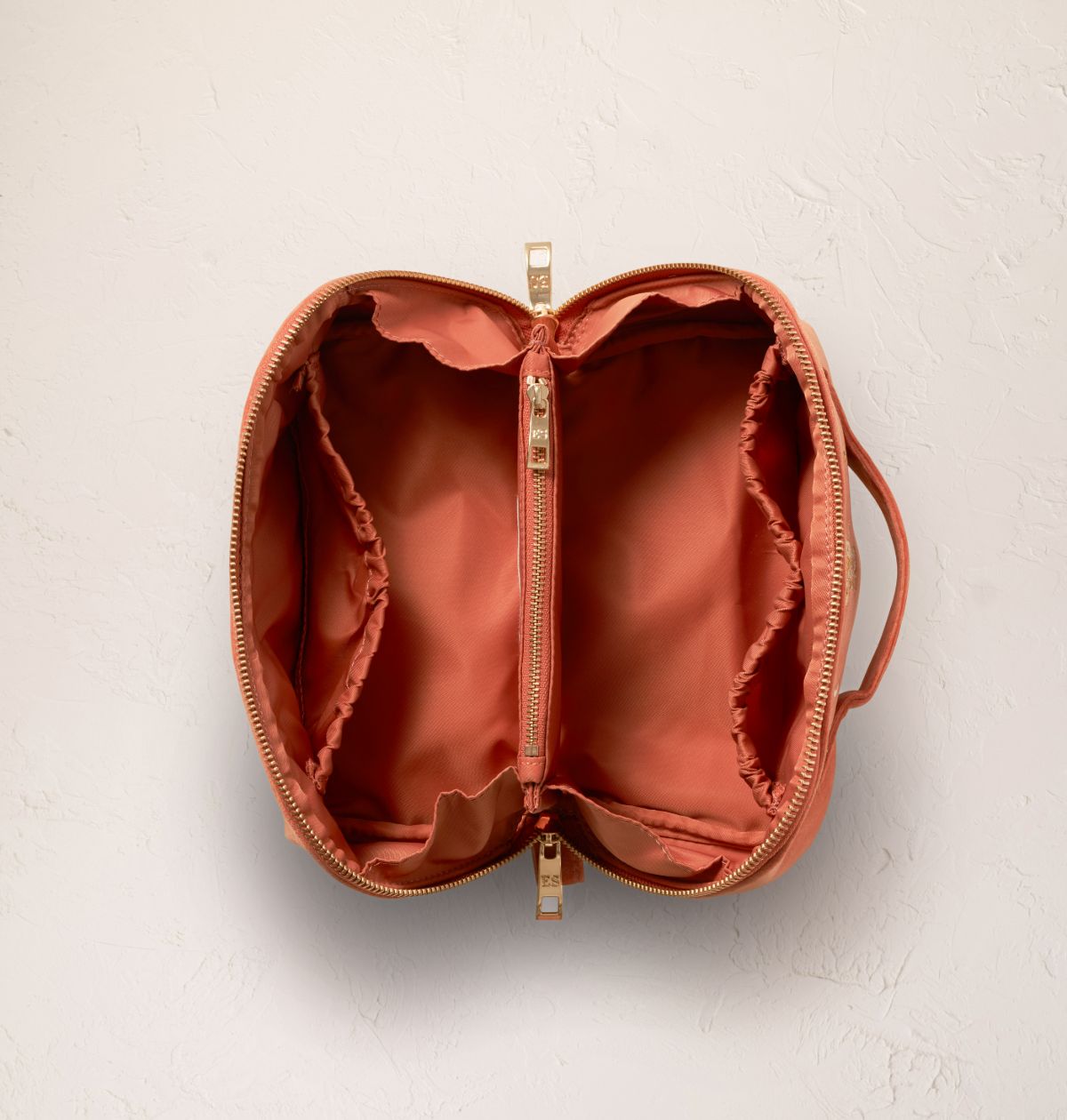 Golden Elephants Open Flat Makeup Bag