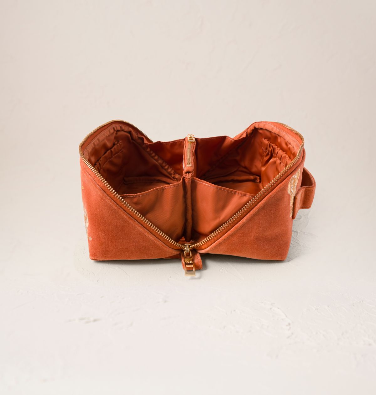 Golden Elephants Open Flat Makeup Bag