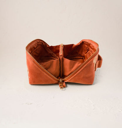 Golden Elephants Open Flat Makeup Bag