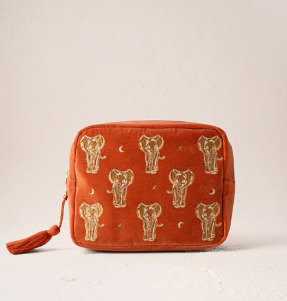 Golden Elephants Wash Bag