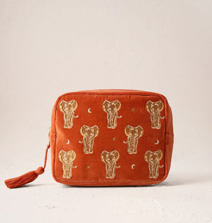 Golden Elephants Wash Bag