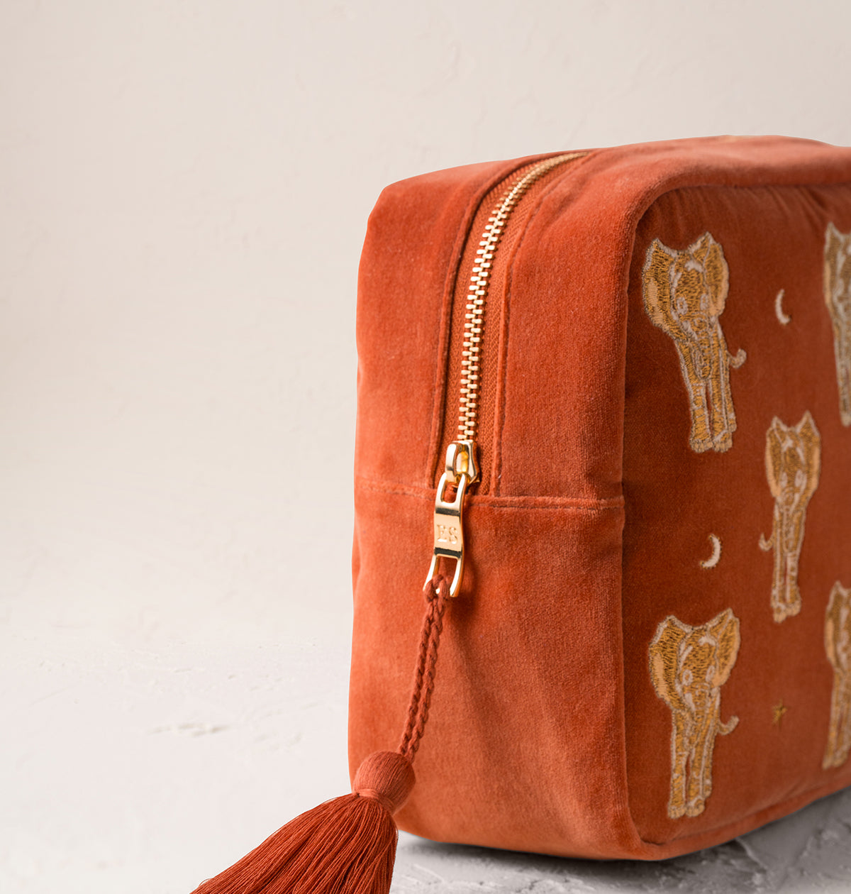 Golden Elephants Wash Bag
