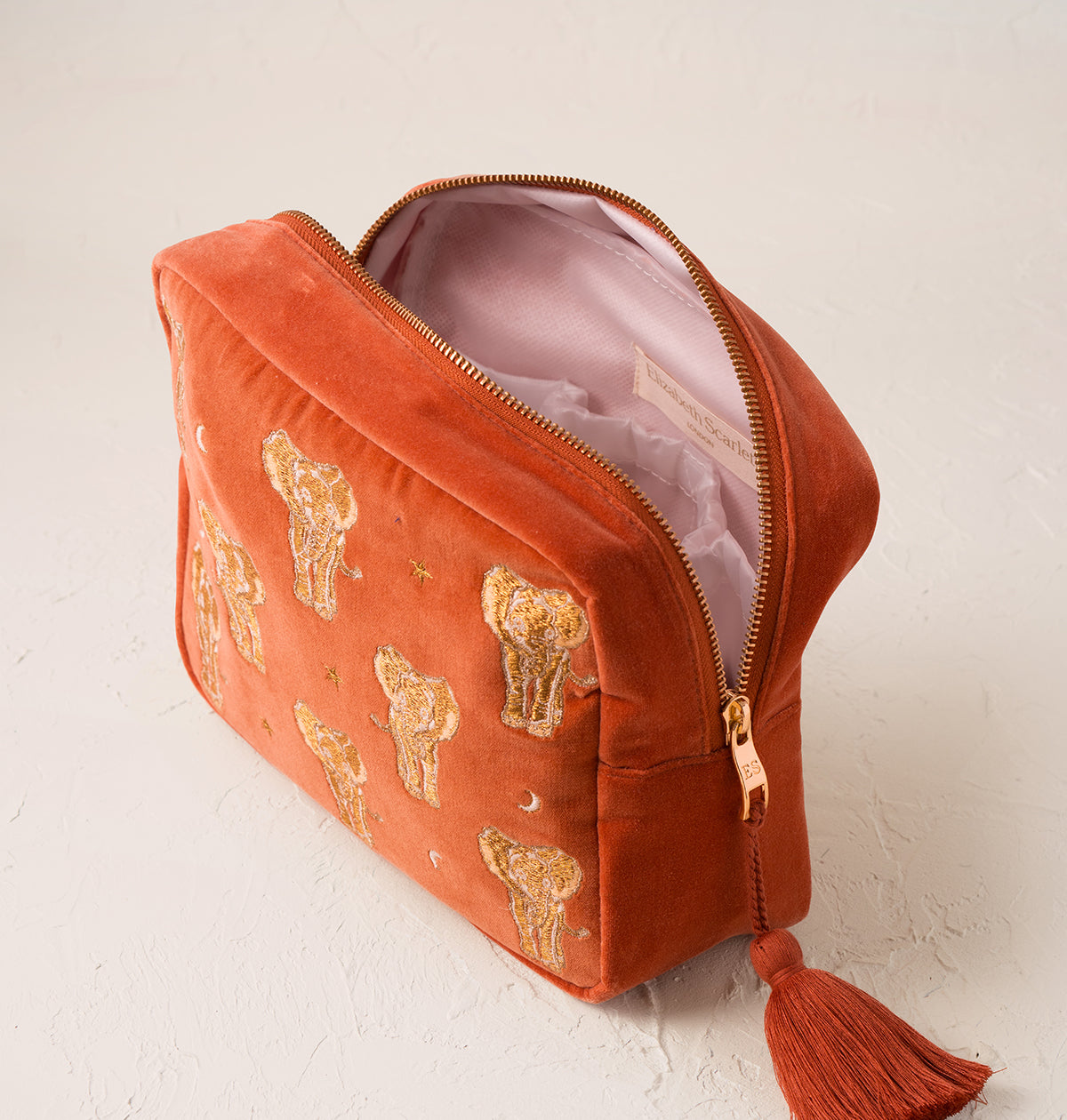 Golden Elephants Wash Bag