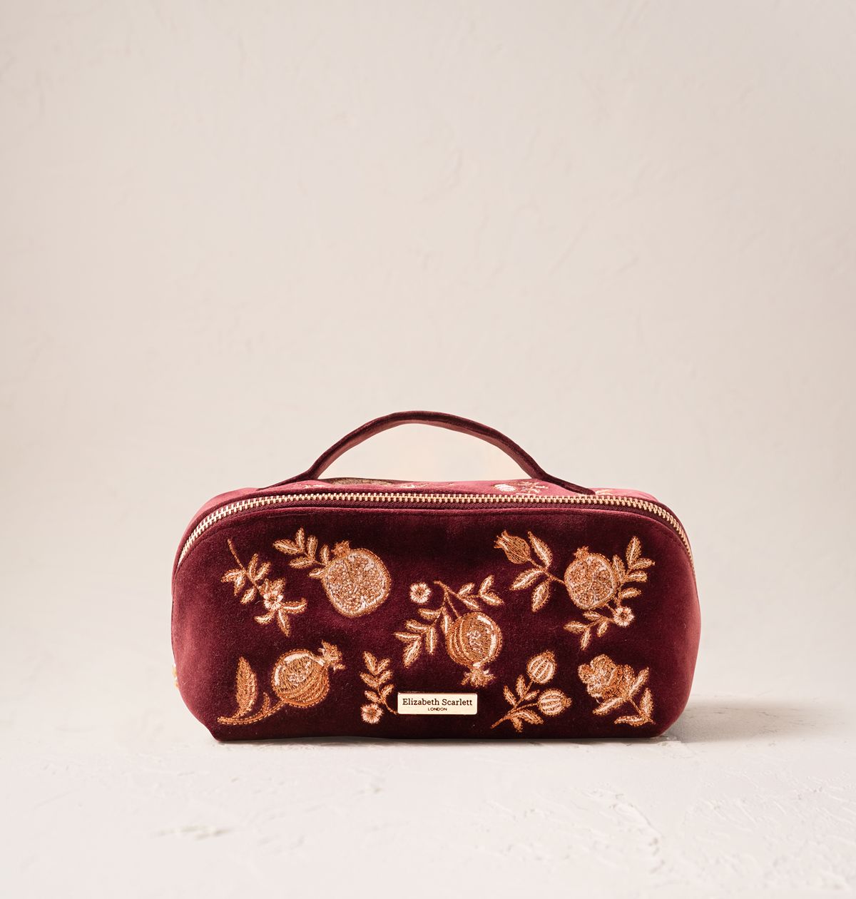 Golden Pomegranate Open Flat Makeup Bag