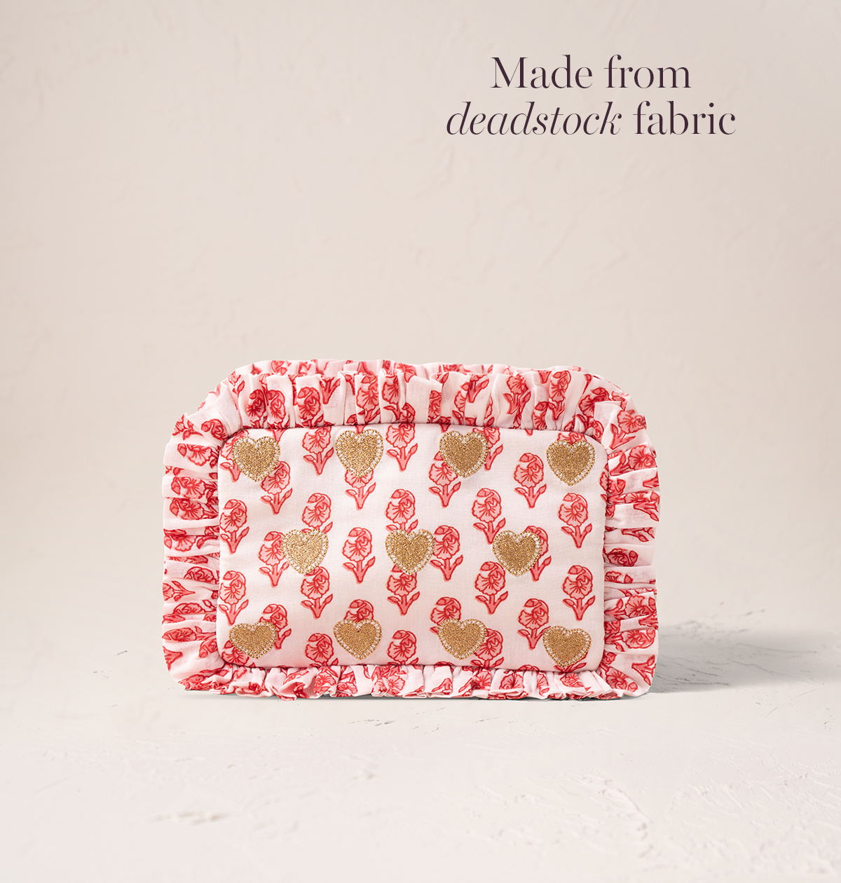 Hearts Cotton Rebirth Frill Makeup Bag
