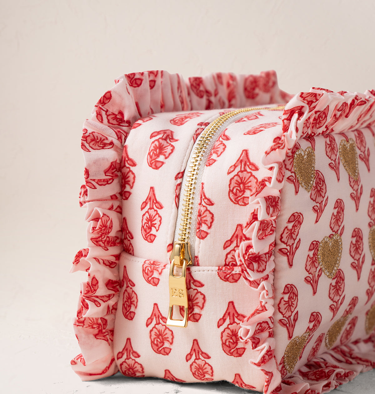 Hearts Cotton Rebirth Frill Makeup Bag