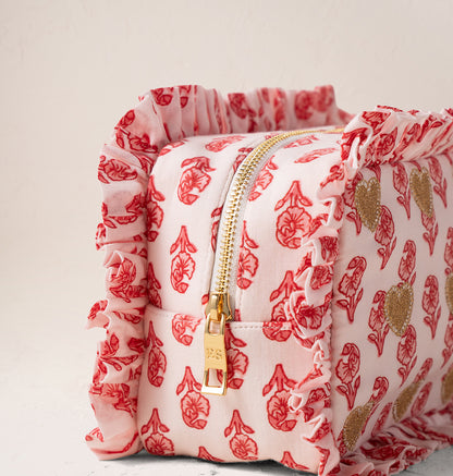 Hearts Cotton Rebirth Frill Makeup Bag