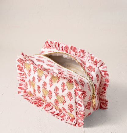 Hearts Cotton Rebirth Frill Makeup Bag