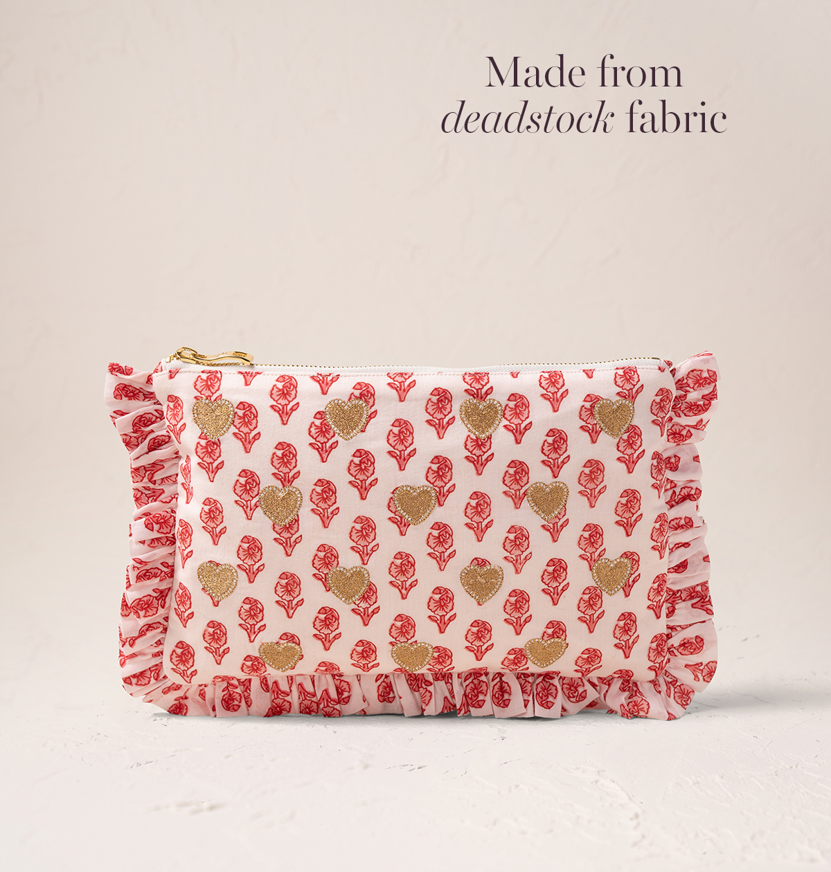Hearts Cotton Rebirth Frill Pouch