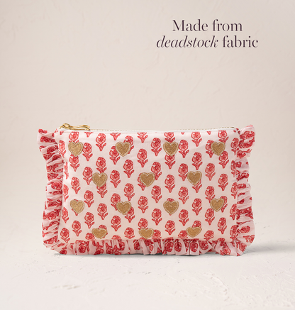 Hearts Cotton Rebirth Frill Pouch