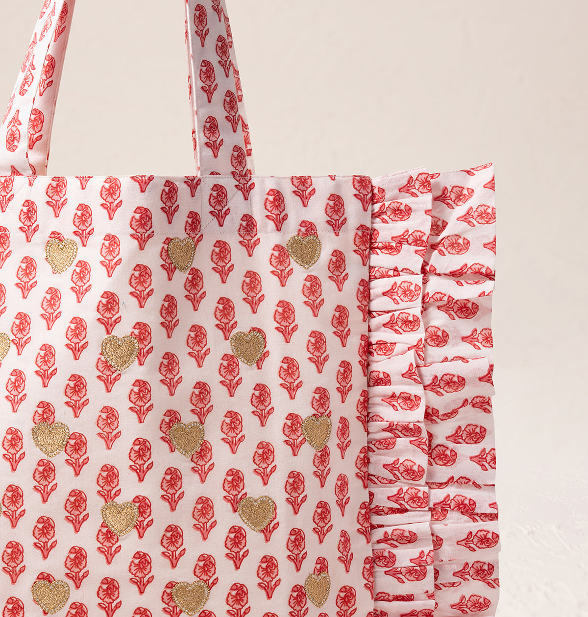 Hearts Cotton Rebirth Frill Tote