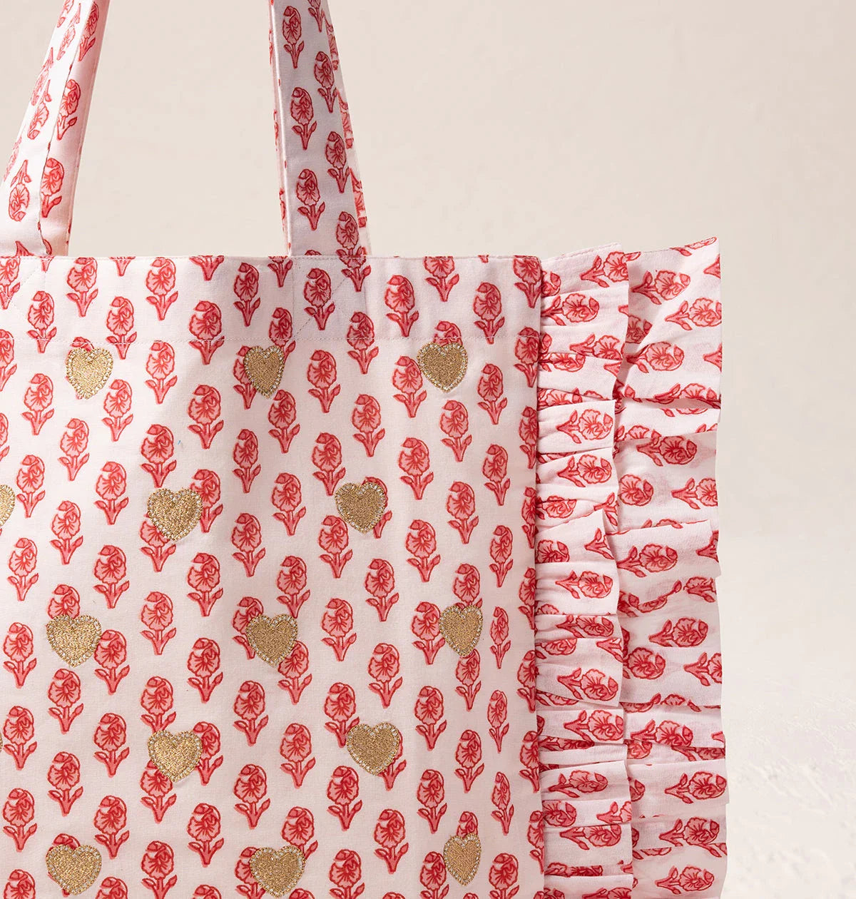 Hearts Cotton Rebirth Frill Tote