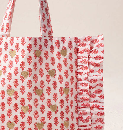 Hearts Cotton Rebirth Frill Tote