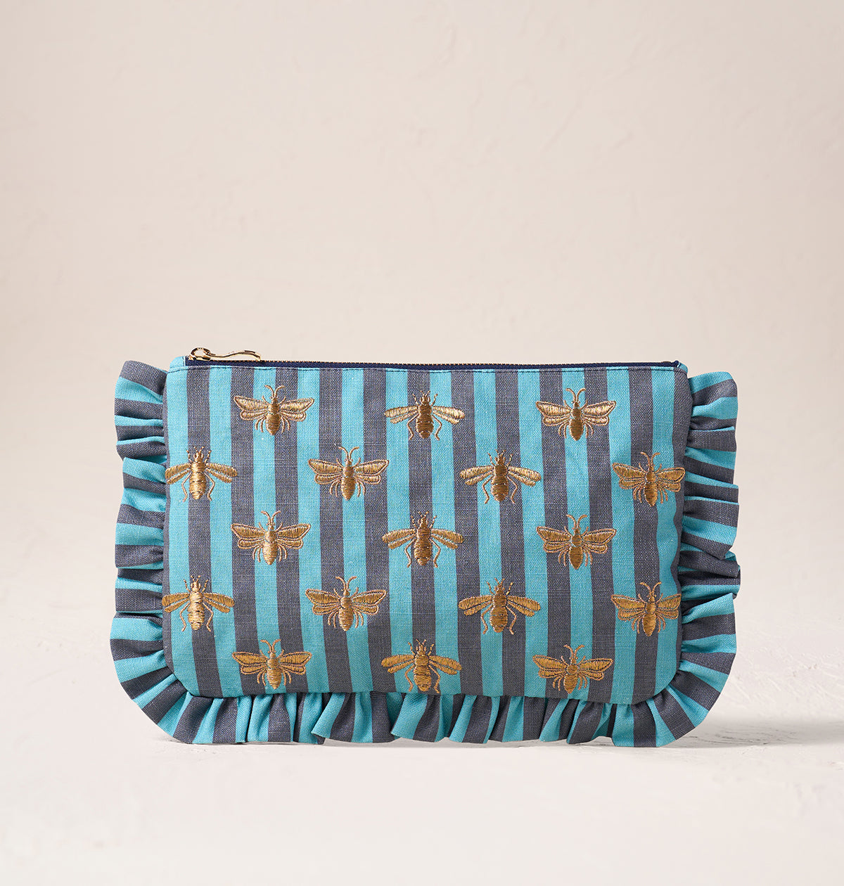 Honey Bee Striped Frill Pouch