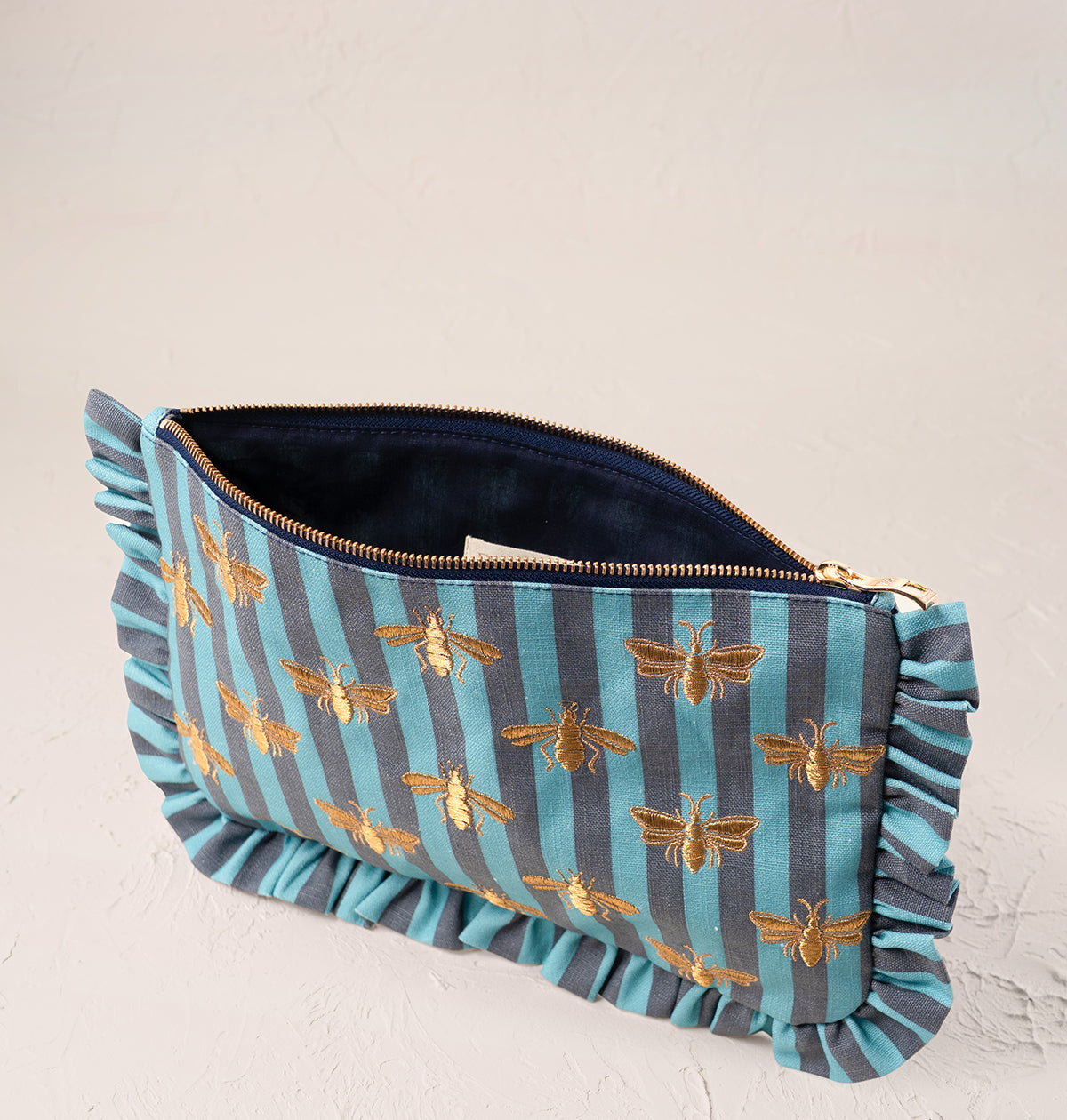 Honey Bee Striped Frill Pouch