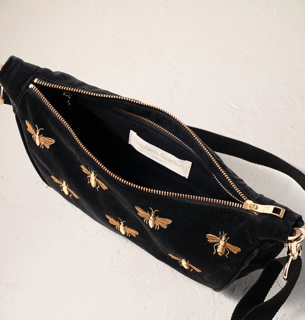 Honey Bee Velvet Crossbody Sling Bag