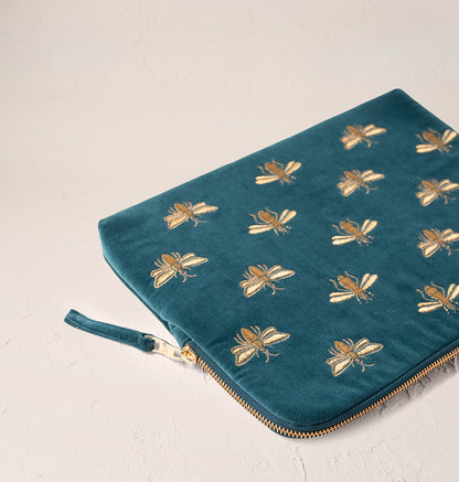 Honey Bee Laptop Case Small - Rich Blue