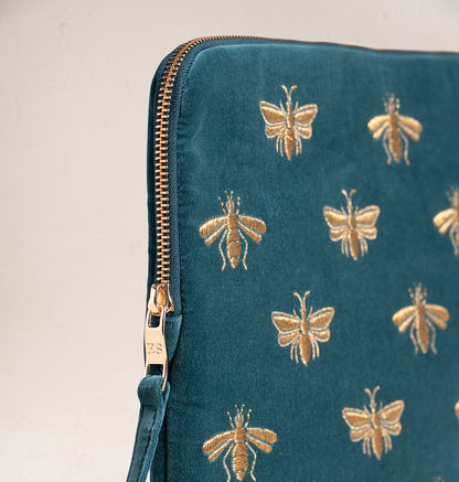Honey Bee Laptop Case Small - Rich Blue