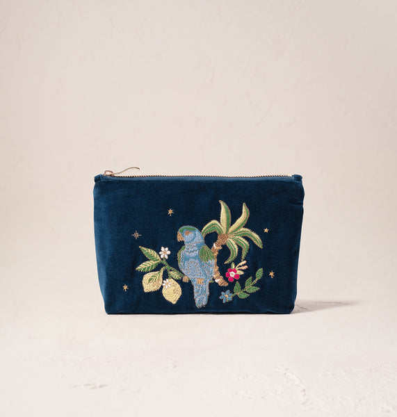 残り僅か【Elizabeth Scarlett】 Hummingbird Velvet ミニポーチ Gold Jungle Leaf Everyday Pouch – Elizabeth Scarlett