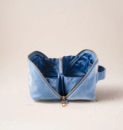 Lattice Bows Open Flat Makeup Bag