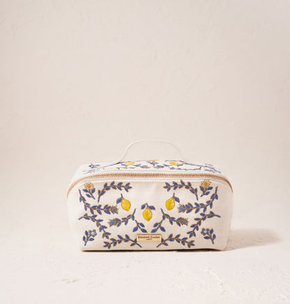 Lemon Garden Open Flat Makeup Bag